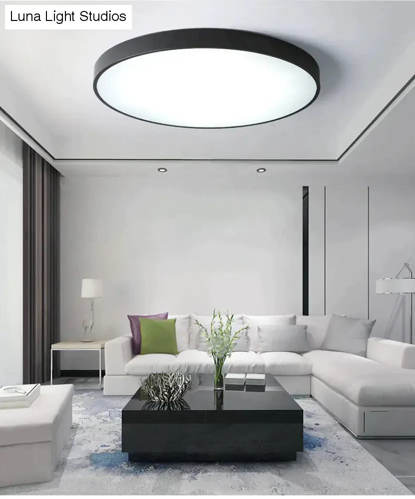 Lámpara de techo Led moderna de Metal, lámpara de techo Led Simple en blanco y negro para sala de estar, dormitorio, comedor, accesorios de iluminación