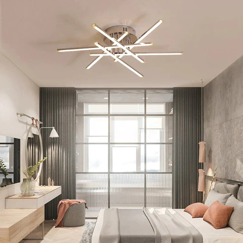 Chromowane wykończenie Nowoczesne lampy sufitowe LED do salonu Sypialnia Gabinet Lampa sufitowa Home Deco