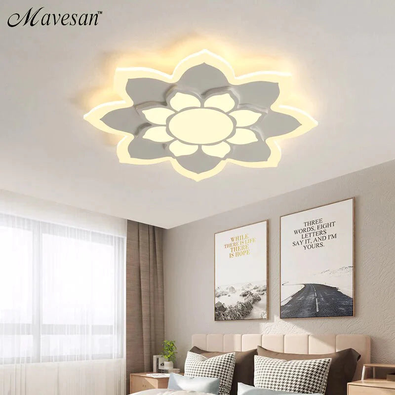 Nieuwe aankomst led-plafondverlichting lamp met afstandsbediening en bloemontwerper voor kinderslaapkamer studeerkamer babykamer Lamparas De Te