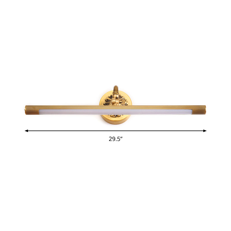 Aplique de pared moderno con acabado de latón LED integrado para baño - Iluminación de tocador, 17
