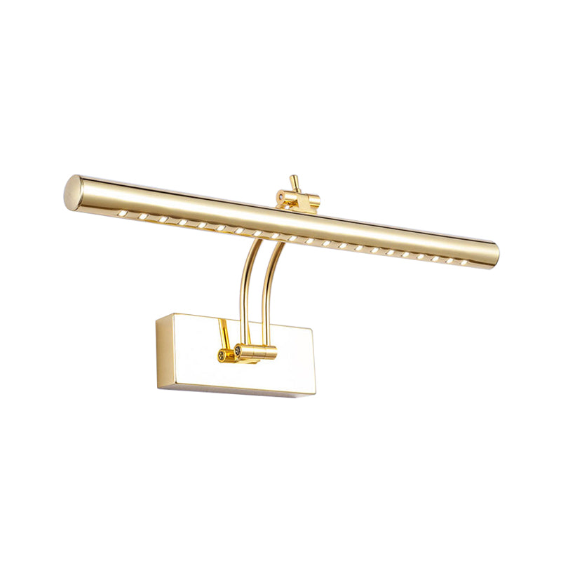 Lámpara de pared LED para baño con pantalla tubular de metal - Acabado cromado/dorado, 16