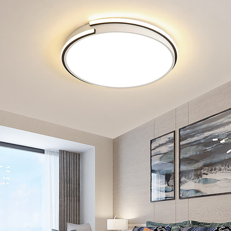 LED Round Bedroom Flushmount Light - Minimalist Acrylic Ceiling Fixture in Warm/White Light (16