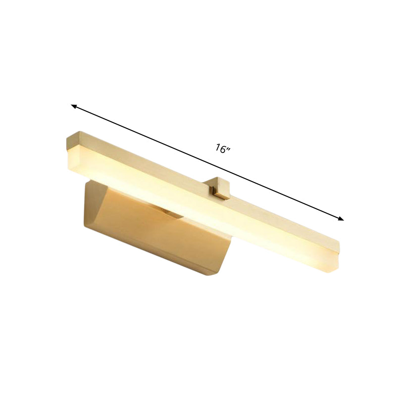 Elegante iluminación LED para tocador con pantalla acrílica amarilla - Lámpara de baño montada en la pared, 9.5