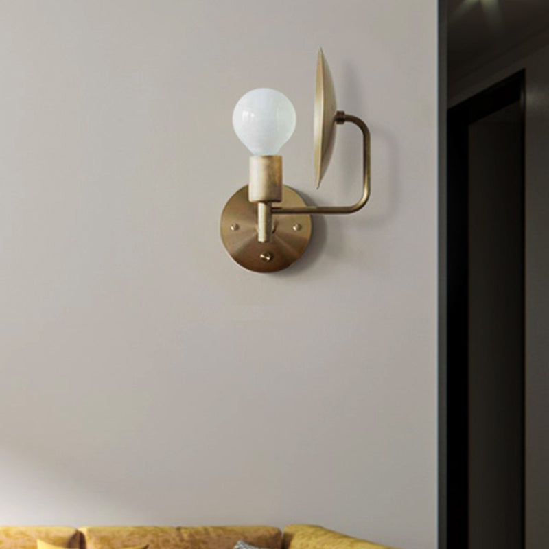 Applique murale LED à ampoule nue dorée, luminaire moderne en métal pour salon