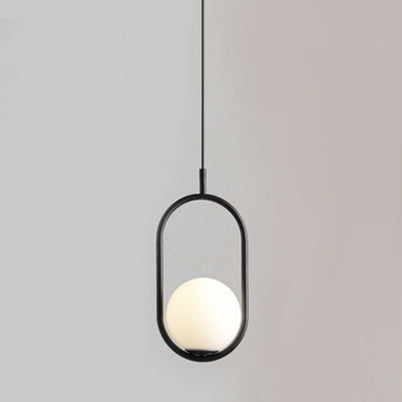 1/2 lampen slaapkamer hanglamp met bol witte glazen kap moderne zwart/goud hangende plafondlamp