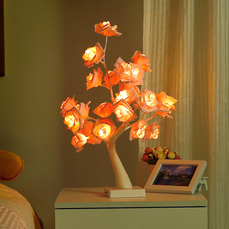 Lampada da tavolo LED per bambini a forma di albero con porta di ricarica USB - Lampada da comodino per camera da letto