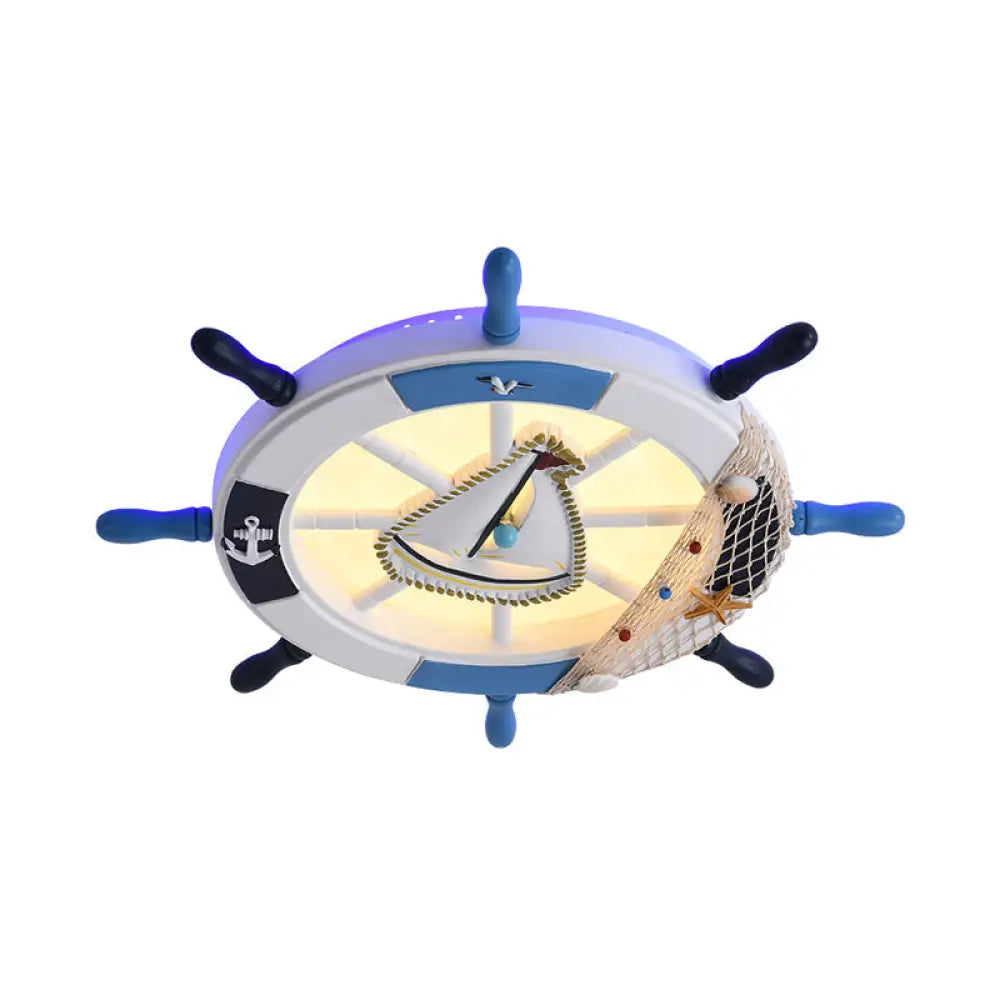 Navigieren Sie Ihren Weg mit Blue Rudder Flushmount: LED-Deckenleuchte für Kinder mit metallischem Touch