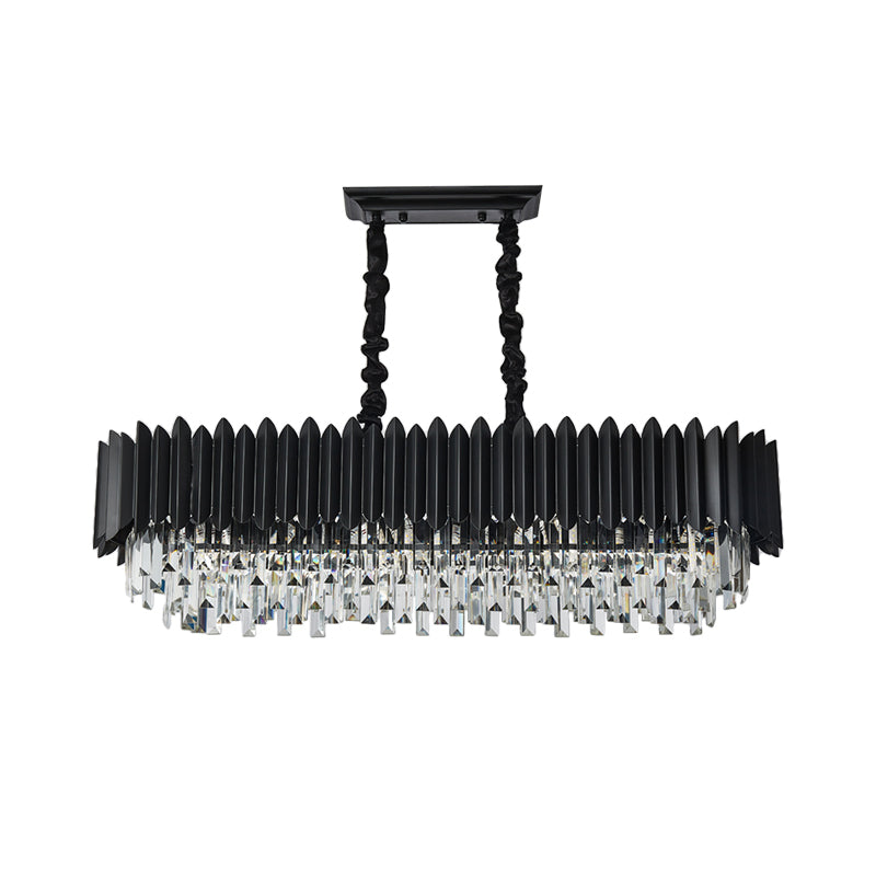 Lampadario in cristallo a sospensione a soffitto in cristallo 6/8-luce in nero