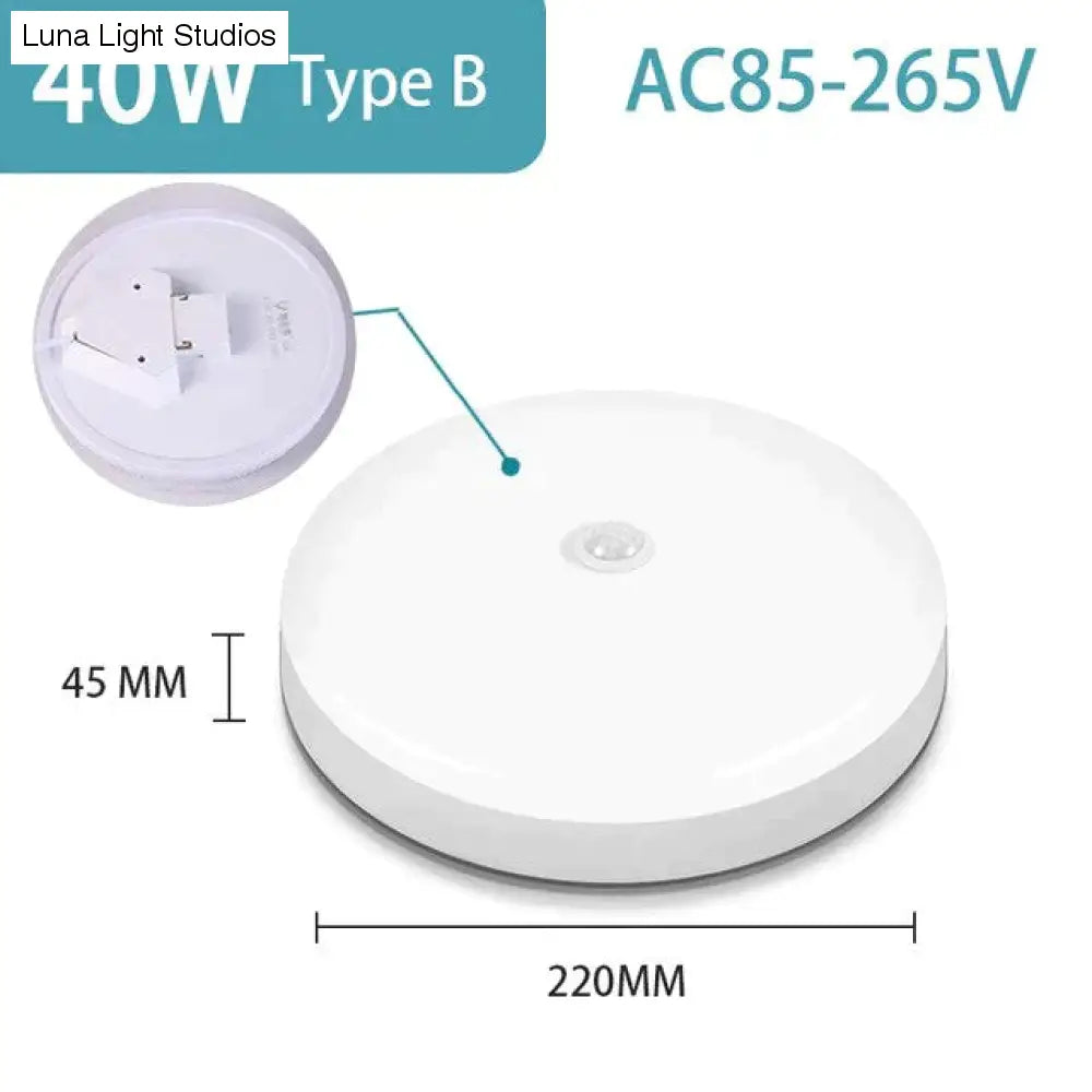Plafoniere a Led Lampada Sensore di movimento intelligente Luce 12W 15W 18W 20W 30W 40W Lampade da soffitto Apparecchio di illuminazione notturna per la cucina