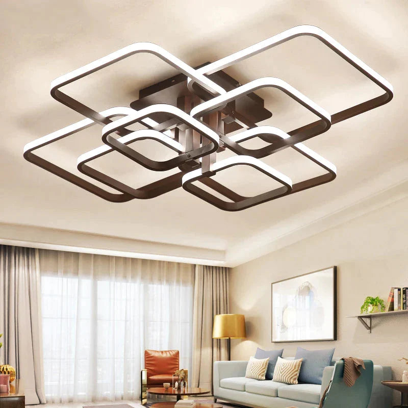 Lámpara LED moderna de acrílico para sala de estar, Lustres LED para dormitorio, lámpara de iluminación de techo grande, accesorios