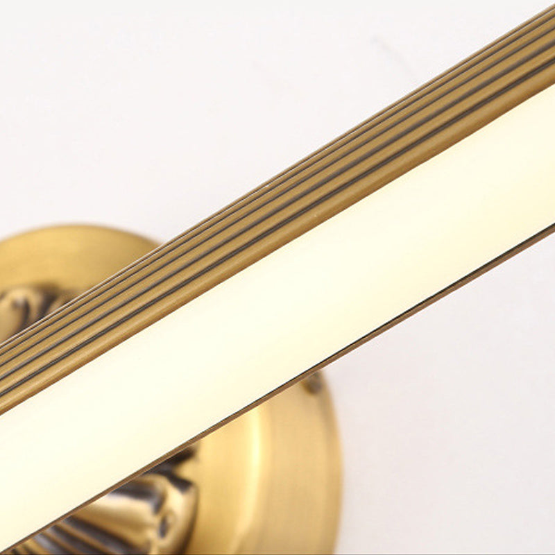 Aplique de pared moderno con acabado de latón LED integrado para baño - Iluminación de tocador, 17