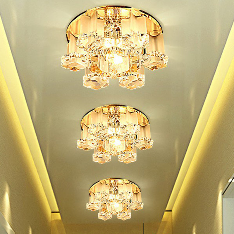 Lampada da incasso per corridoio a LED con blocco di cristallo - Lampada da incasso a soffitto floreale modernista