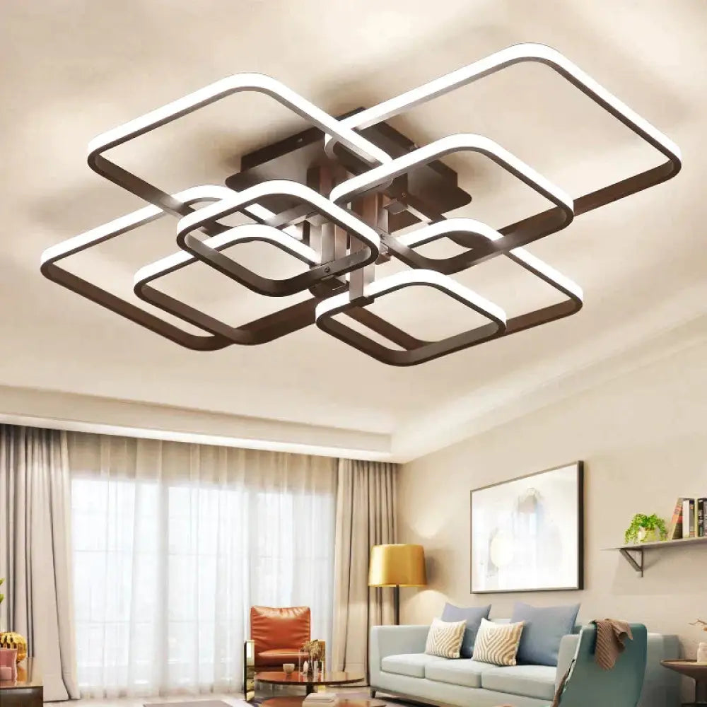 Lámpara LED moderna de acrílico para sala de estar, Lustres LED para dormitorio, lámpara de iluminación de techo grande, accesorios