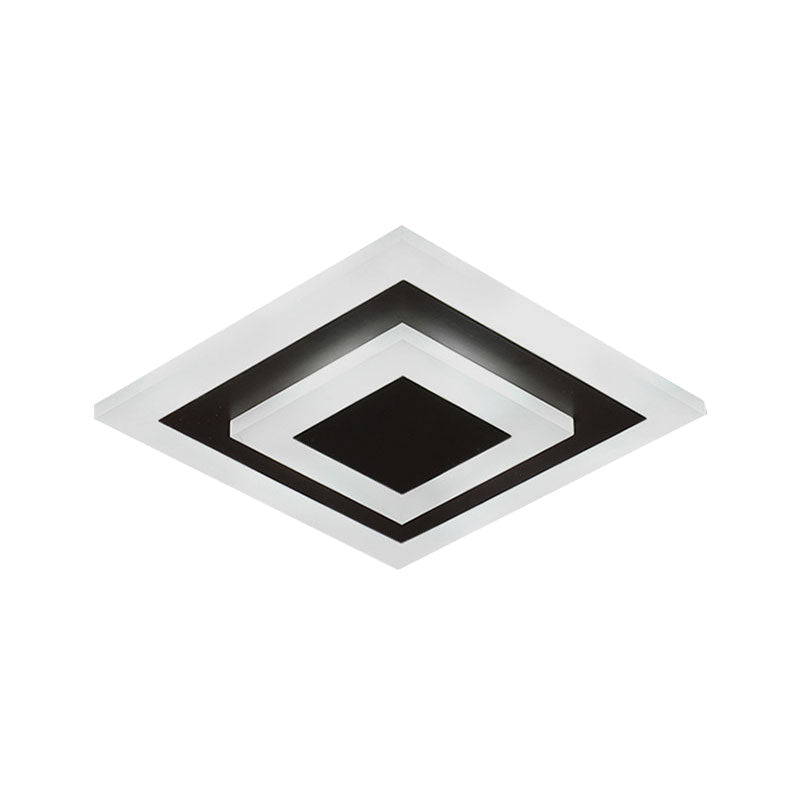 Moderne quadratische LED-Deckenleuchte aus Acryl zur Deckenmontage – stilvolle Lampe für Flure und Küchen, Kaffee und Weiß