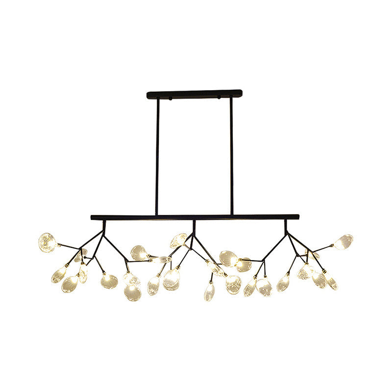 Modern Bubble Chandelier with Clear Glass, 27 Heads, Black/Gold - Dining Room Hanging Light Kit