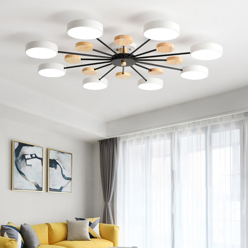Plafonnier semi-encastré en acrylique élégant pour chambre à coucher avec design de branchement