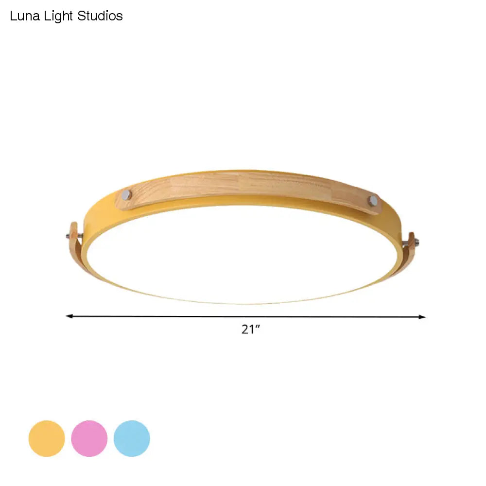 Plafoniera da incasso a LED circolare in acrilico stile Macaron - Elegante lampada da soffitto per la cameretta e i corridoi dei bambini