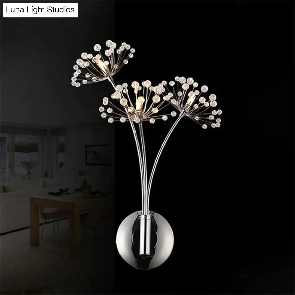 Nordic Creatieve Kristallen Bloem Paardebloem Wandlampen voor Badkamer Slaapkamer Bedlampje Woonkamer