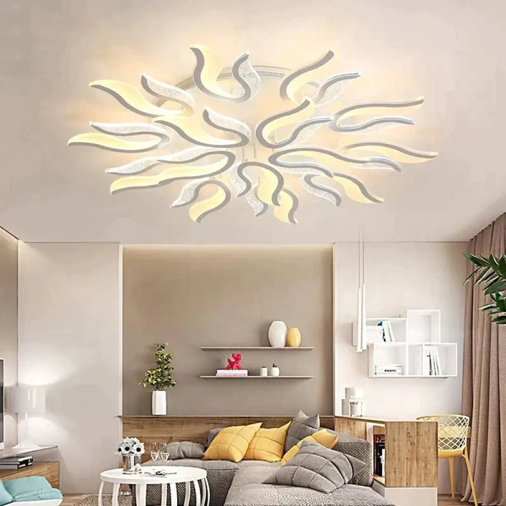 Lámpara de araña de techo Led acrílica, moderna, color blanco, para sala de estar, dormitorio, iluminación led