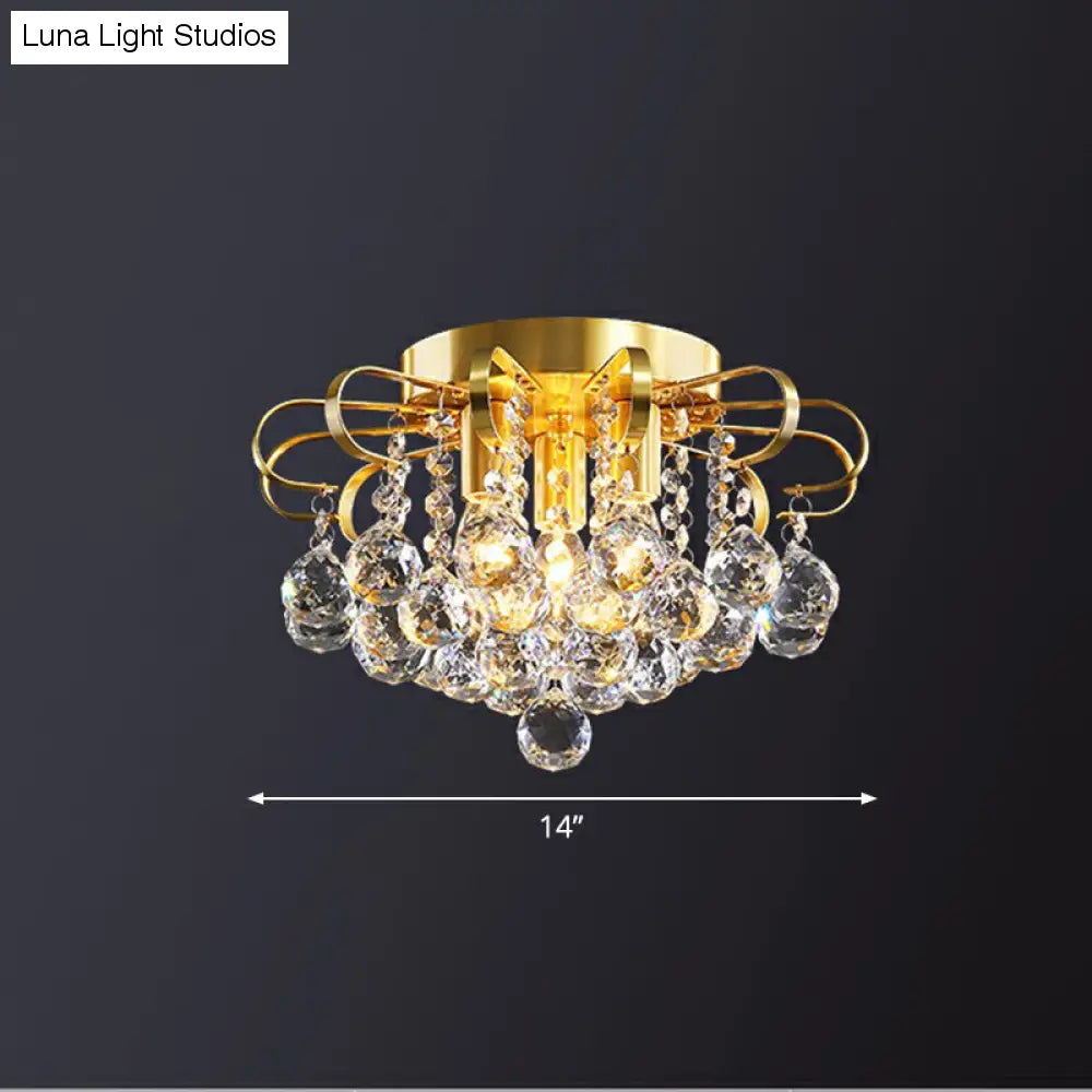 Crystal Bedroom Beauty: postmoderne helder gefacetteerde bolvormige inbouwplafondlamp met bloemmotief