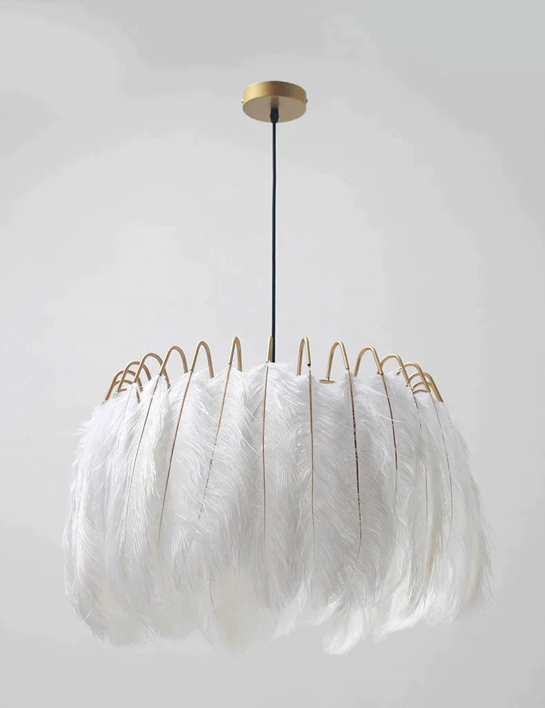 Nowoczesna nordycka wróżka z piórami żyrandol lampa wisząca Loft światła żywe zawieszenie oprawy oświetleniowe