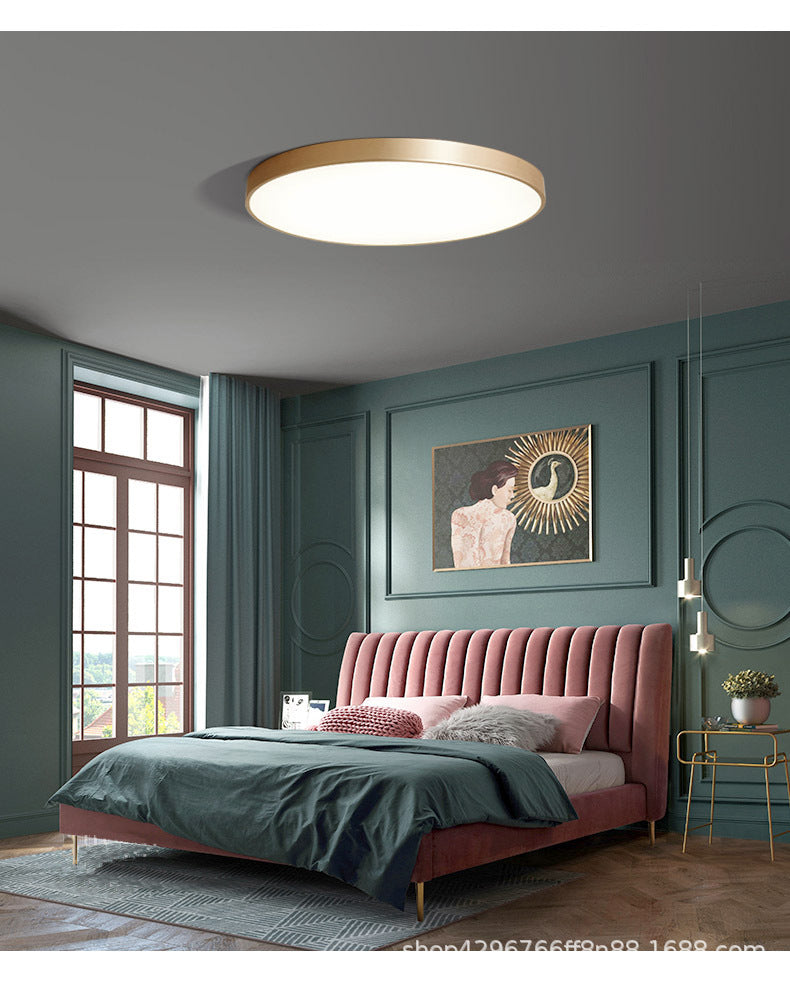 Nowoczesna złota metalowa lampa sufitowa LED do montażu podtynkowego do oświetlenia sypialni