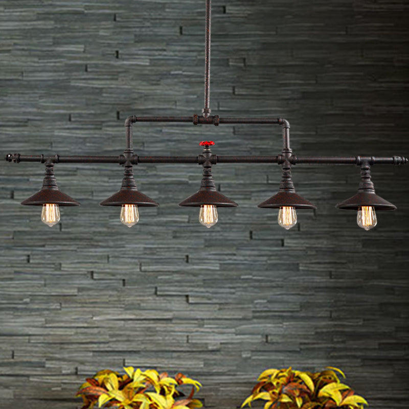 Luminaire d'île en fer forgé de Style industriel, 3/5 lumières, pour Restaurant