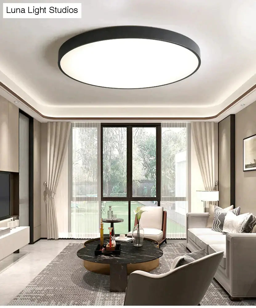 Lámpara de techo Led moderna de Metal, lámpara de techo Led Simple en blanco y negro para sala de estar, dormitorio, comedor, accesorios de iluminación