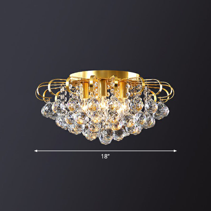 Crystal Bedroom Beauty: postmoderne helder gefacetteerde bolvormige inbouwplafondlamp met bloemmotief