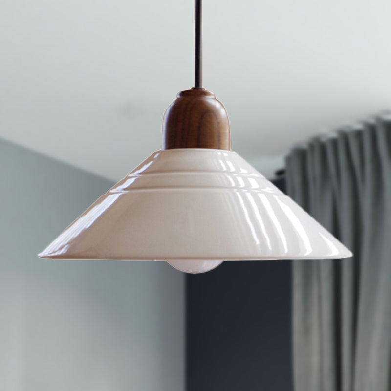 Weiße konische Hängelampe im modernen Stil aus Keramik mit 1 Licht und Hängeleuchte für das Esszimmer
