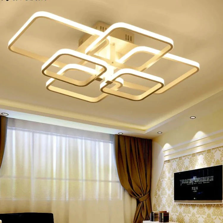 Lámpara LED moderna de acrílico para sala de estar, Lustres LED para dormitorio, lámpara de iluminación de techo grande, accesorios