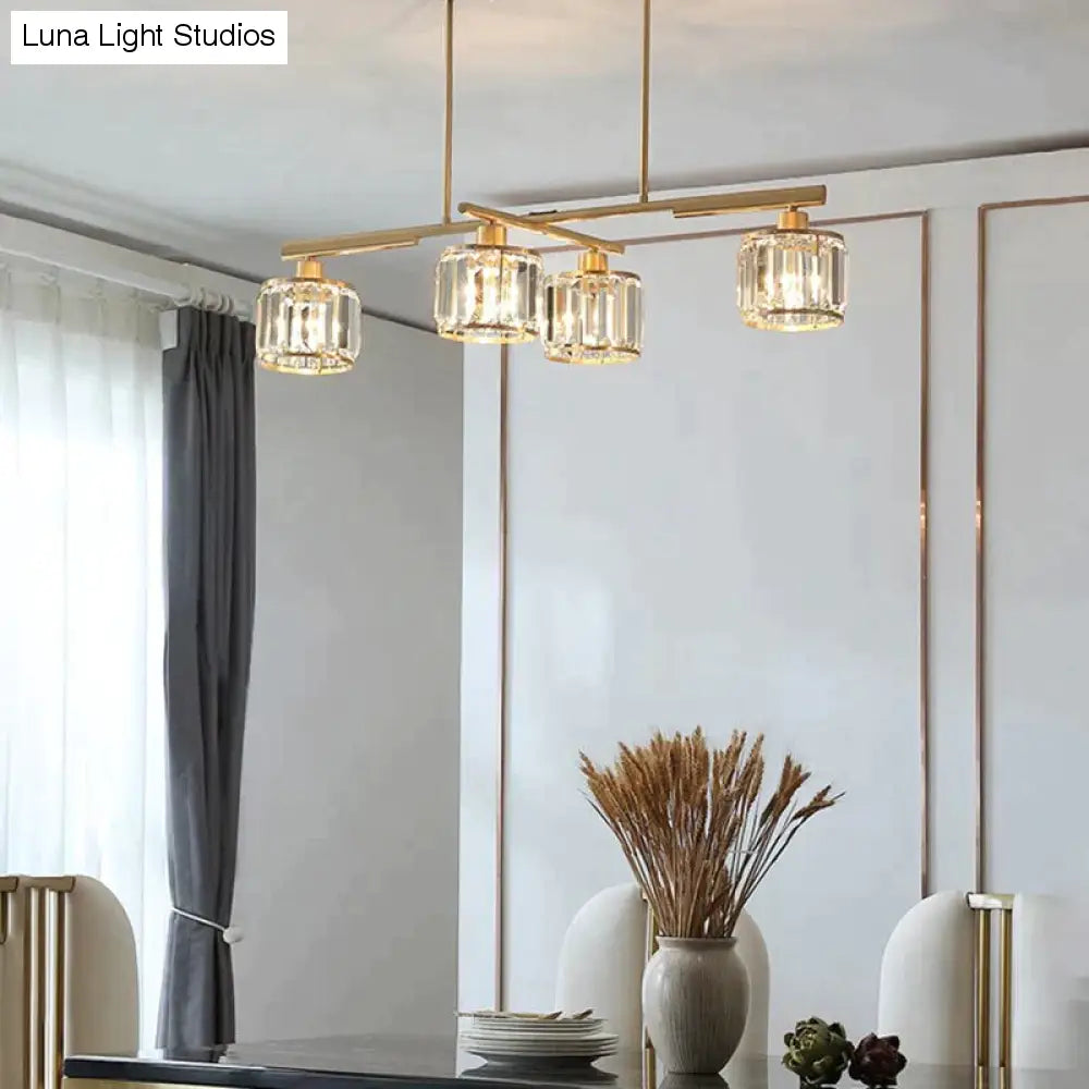 Luces de techo de cristal para dormitorio, lámpara de cobre de diseño moderno, lámpara Led para comedor, lámpara de techo para cocina, Lustre de cristal para sala de estar