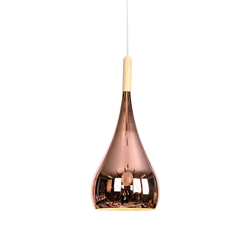 Lampada a sospensione a goccia Lampada da soffitto moderna in metallo cromato/oro rosa per cucina
