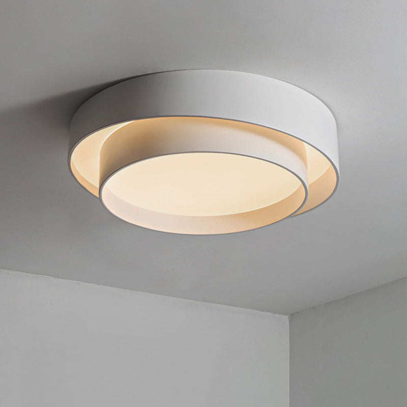 Plafonnier LED en métal blanc de style nordique pour chambre à coucher - Éclairage encastré