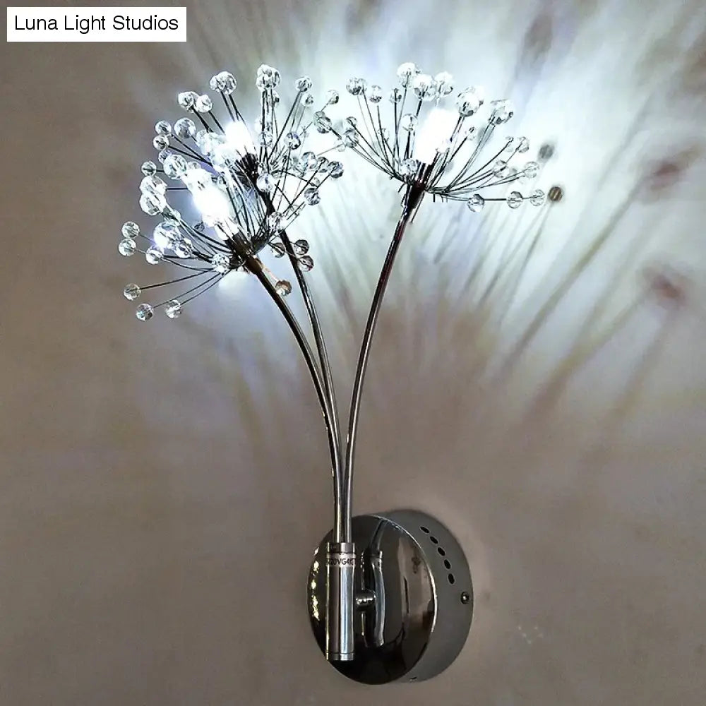 Nordic Creatieve Kristallen Bloem Paardebloem Wandlampen voor Badkamer Slaapkamer Bedlampje Woonkamer