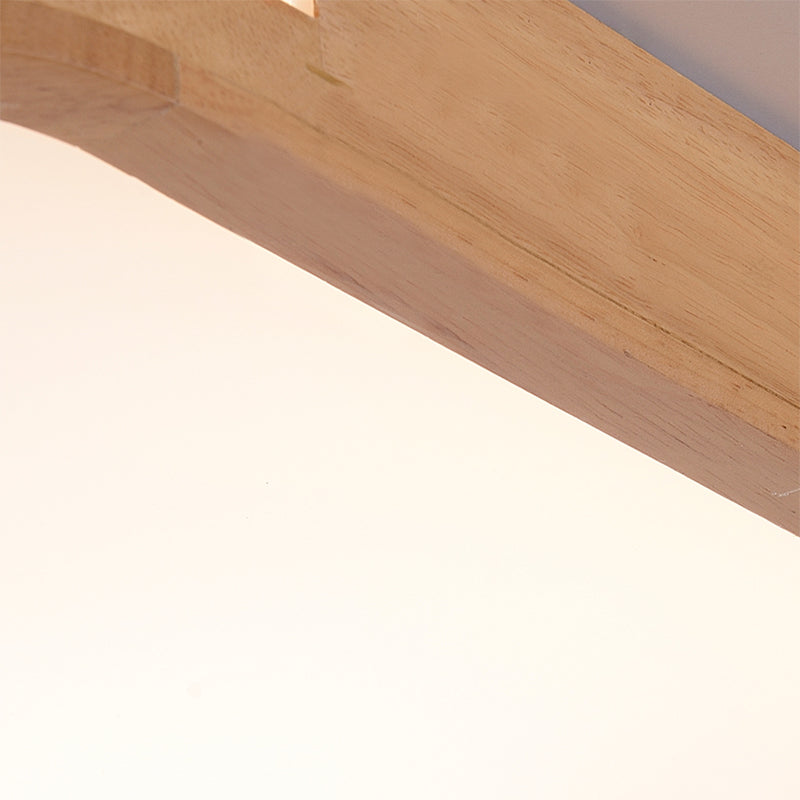 Modern Wood Beige LED Flush Mount Ceiling Light in White/Warm/Natural | Multiple Width Options