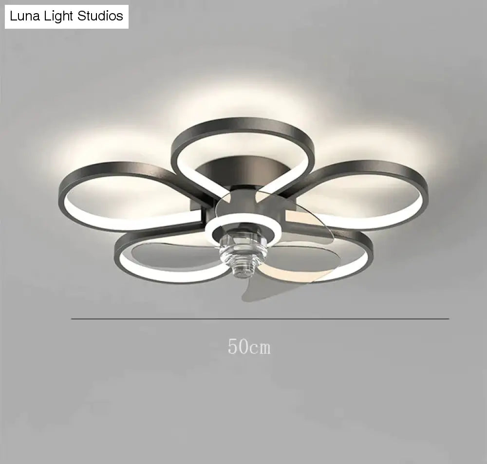 Luxury Ceiling Fan Lamp Bedroom Ultra-thin Quiet Restaurant Ceiling Lamp with Electric Fan