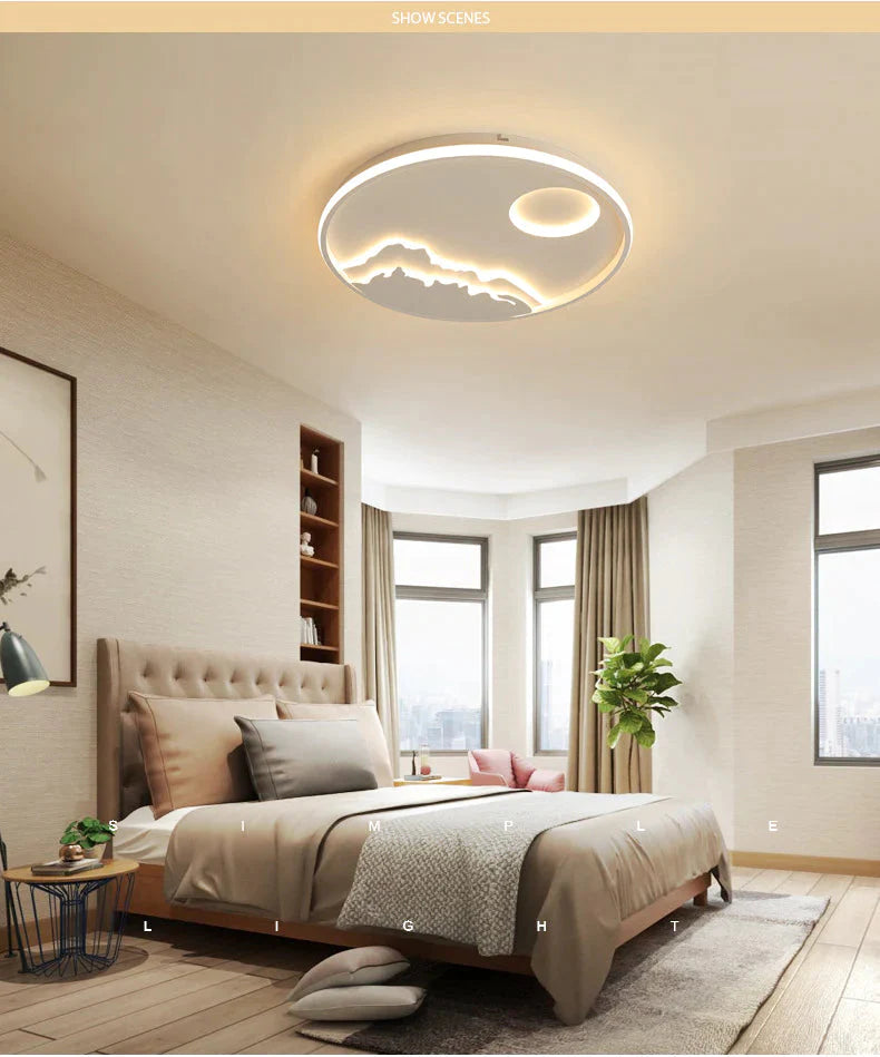LED plafonnier moderne Nature lever du soleil Design pour salon chambre cuisine salle à manger luminaire ICFW1910