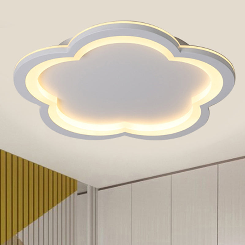 Simplicity LED Ceiling Light Fixture with Acrylic Diffuser- Flower Metal Flush Light in White/Warm Light, 10