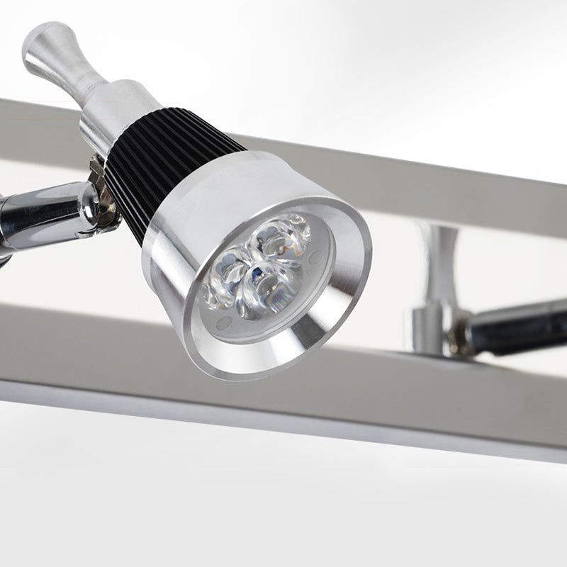 Lámpara de tocador cónica modernista: lámpara de pared para baño de 2/3 luces en aluminio con iluminación blanca cálida