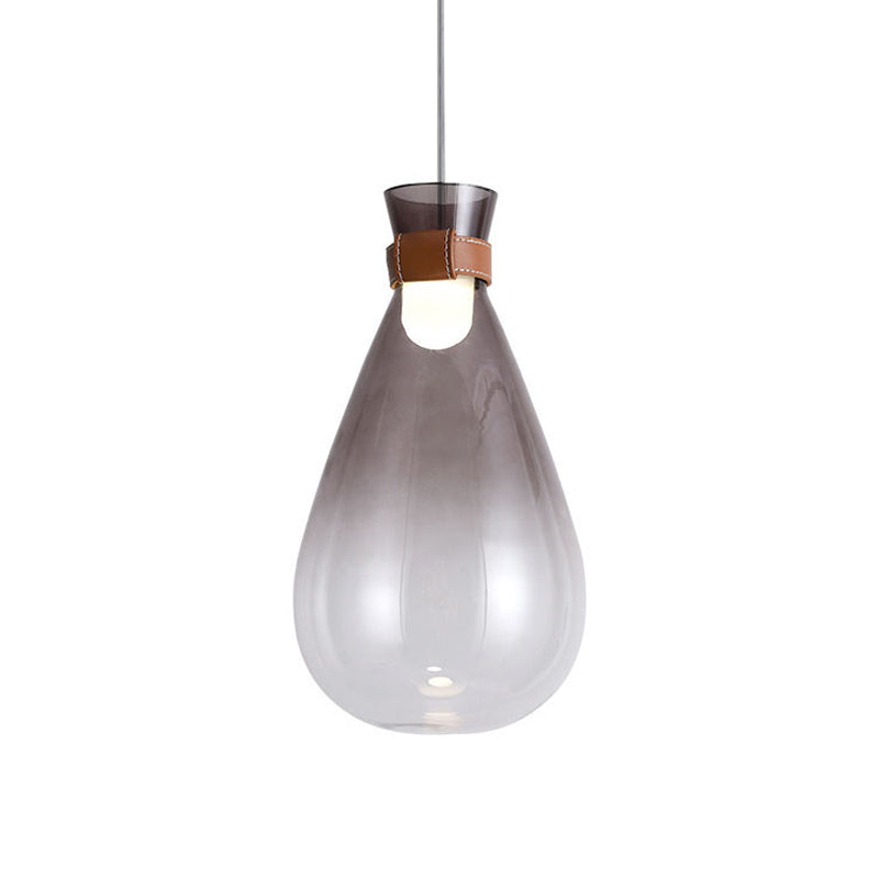 Lampada a sospensione moderna a sospensione a goccia con tracolla in pelle per cucina, camera da letto, sala da pranzo