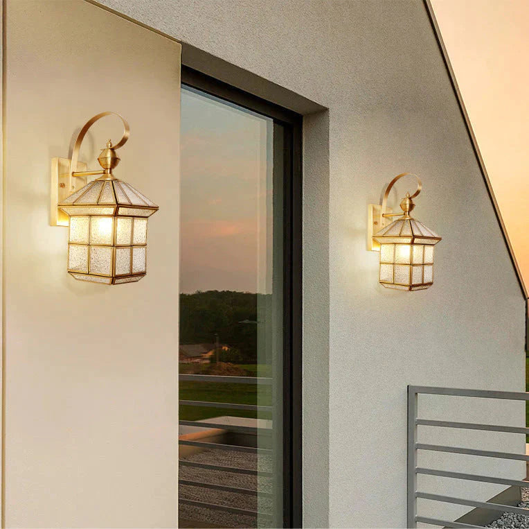 Wasserdichte Wandleuchte für den Außenbereich, Treppe, Flur, Balkon, Innenhof, Vollkupfer-Wandleuchte
