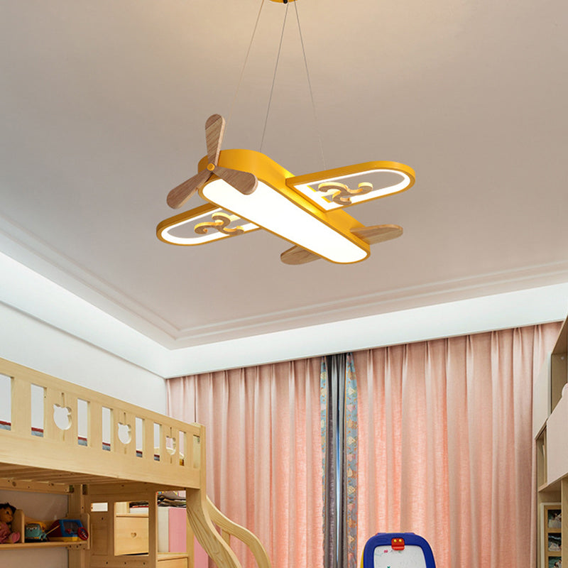 Lampada a sospensione a forma di aereo per bambini Lampadario a sospensione a LED in acrilico per camera da letto