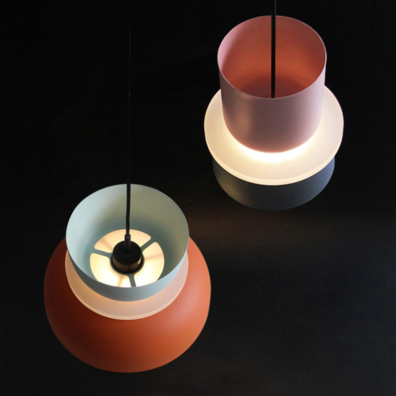 Illuminazione a sospensione moderna e contemporanea Lampada a sospensione a LED colorata Macaron