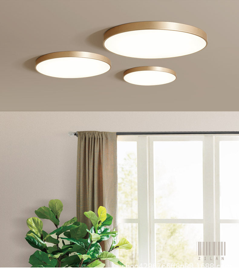 Nowoczesna złota metalowa lampa sufitowa LED do montażu podtynkowego do oświetlenia sypialni