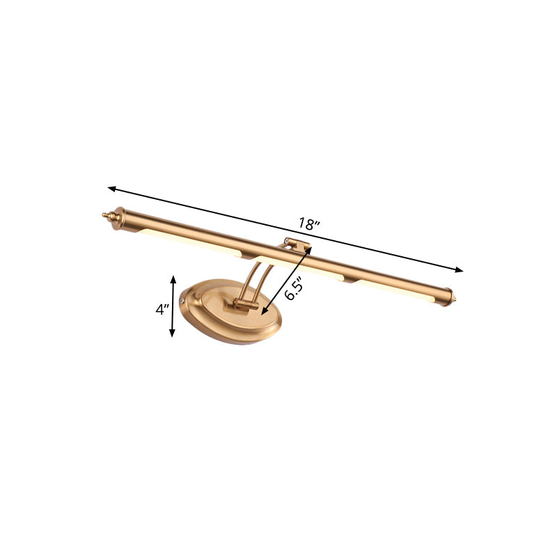 Lámpara LED metálica moderna para espejo de tocador para baño, aplique dorado (18