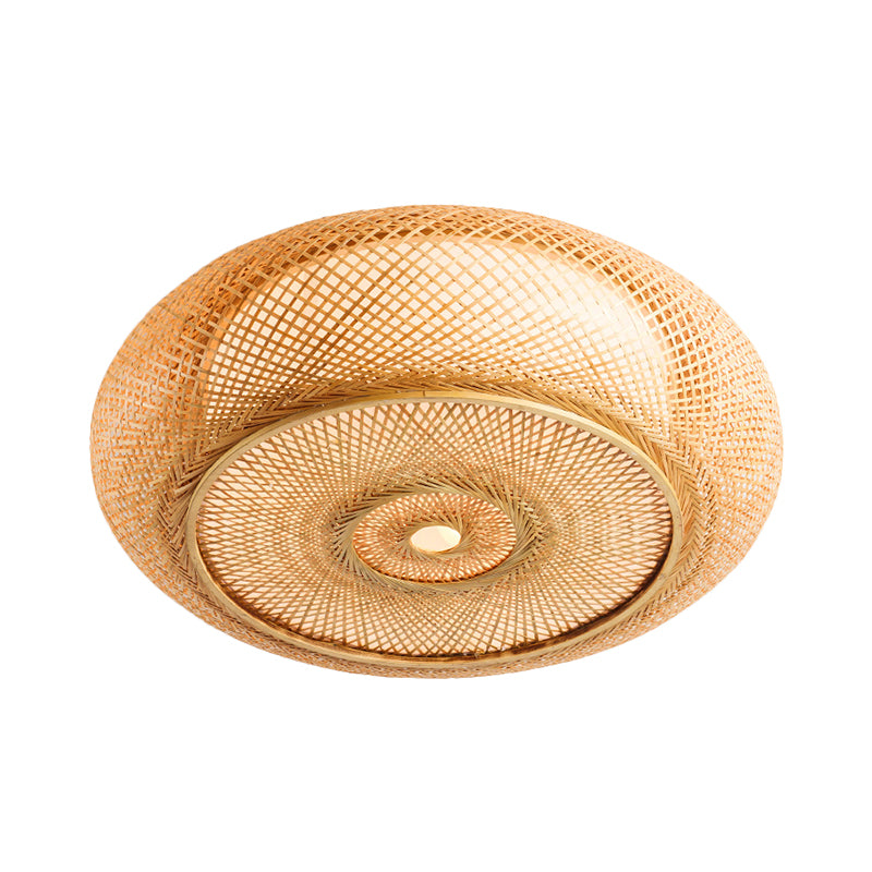 Lampada da incasso per camera da letto in bambù realizzata a mano - Lampada da incasso a soffitto da 16