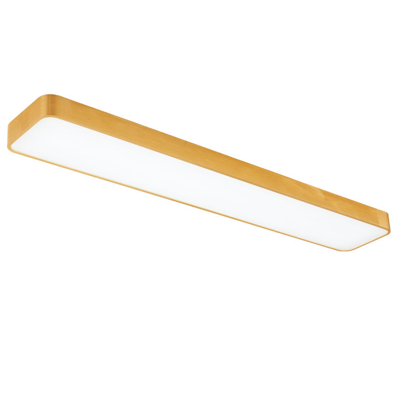 Prosta metalowa lampa sufitowa LED ze złotym wykończeniem - idealna do biur