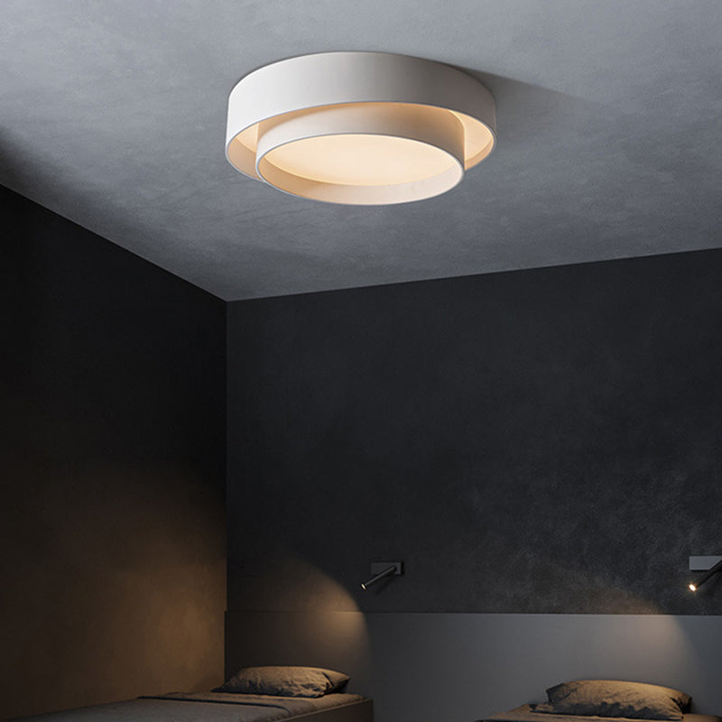 Plafonnier LED en métal blanc de style nordique pour chambre à coucher - Éclairage encastré