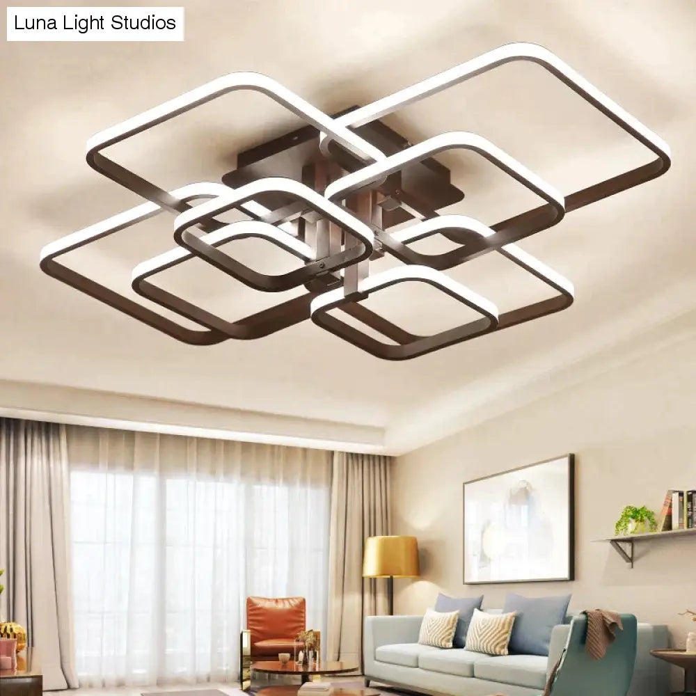 Lámpara LED moderna de acrílico para sala de estar, Lustres LED para dormitorio, lámpara de iluminación de techo grande, accesorios